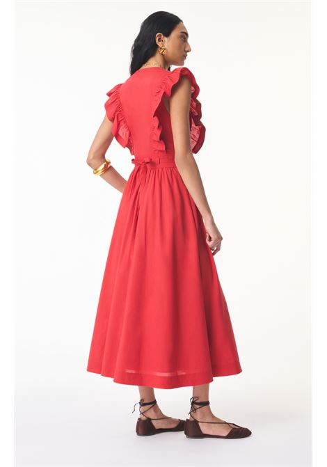 Vanessa Bruno Ermione cotton-blend wrap midi dress with ruffled shoulders Vanessa Bruno |  | 4EVA69-V08769341